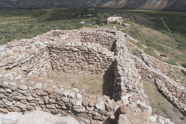 Tuzigoot National Monument, Arizona: view of the museum from the ruins